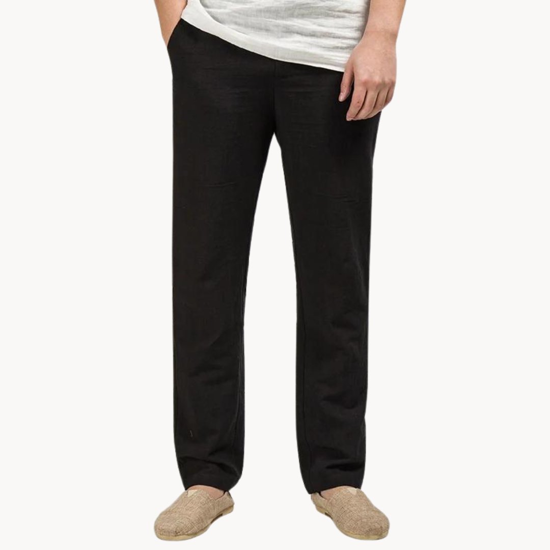 Men's Linen Trousers Straight Leg Relaxed Fit 3