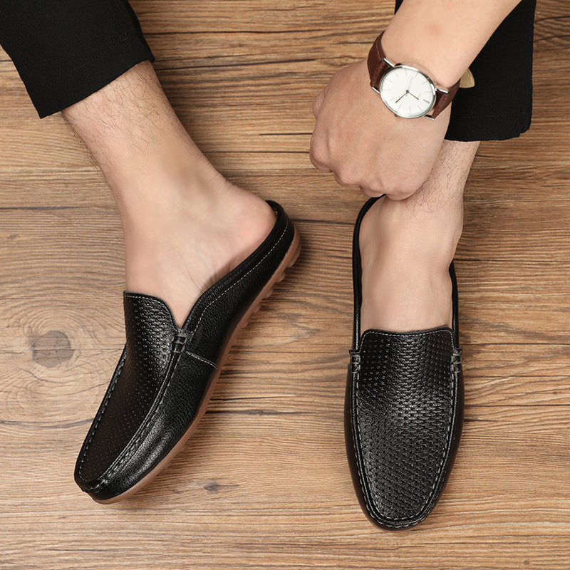 Men's Loafers Open Back Perforated Design 1