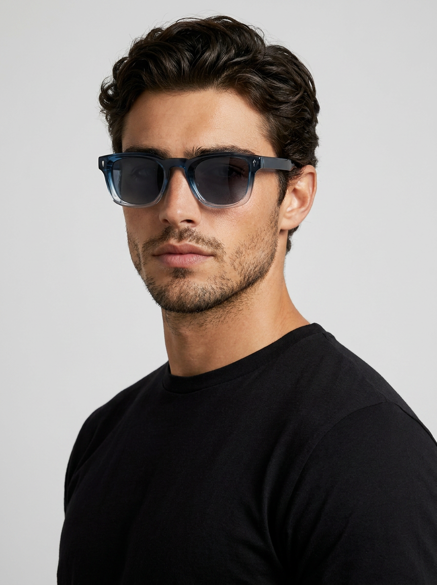 Square Acetate Sunglasses with Gradient Frame