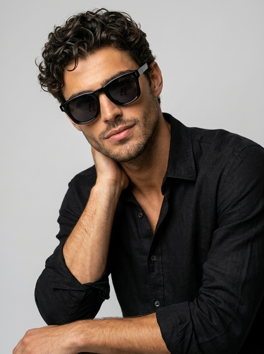 Square Acetate Sunglasses with Gradient Frame