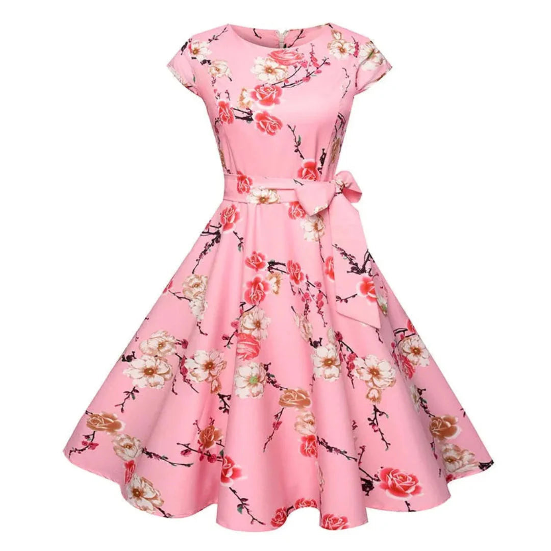 Rosalie | Midi Dress Floral Bow Detail Flared 0