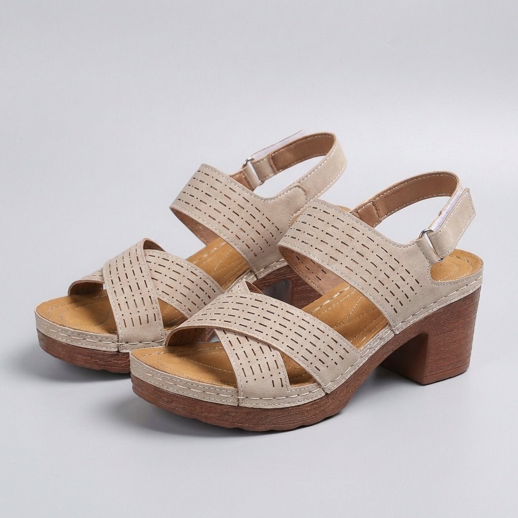 Sandals For Women Open Toe Block Heel Design 4