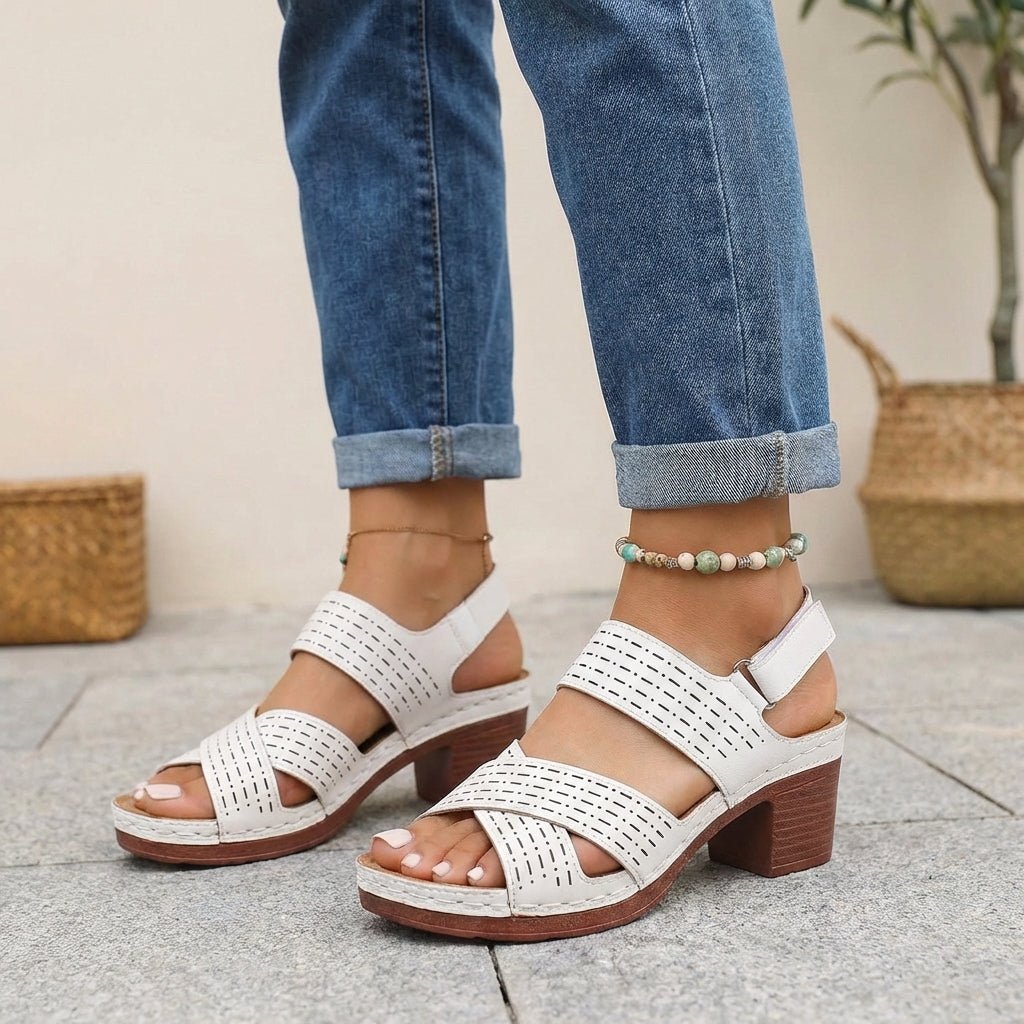 Sandals For Women Open Toe Block Heel Design 5