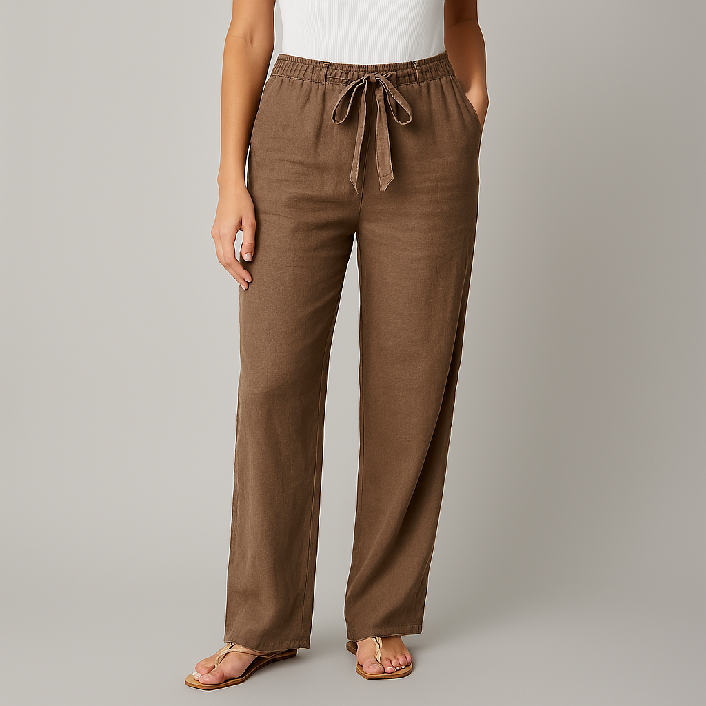 Men's linen drawstring trousers for summer