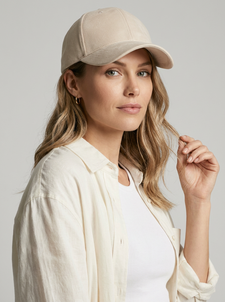 Genuine Leather Baseball Cap with Adjustable Strap
