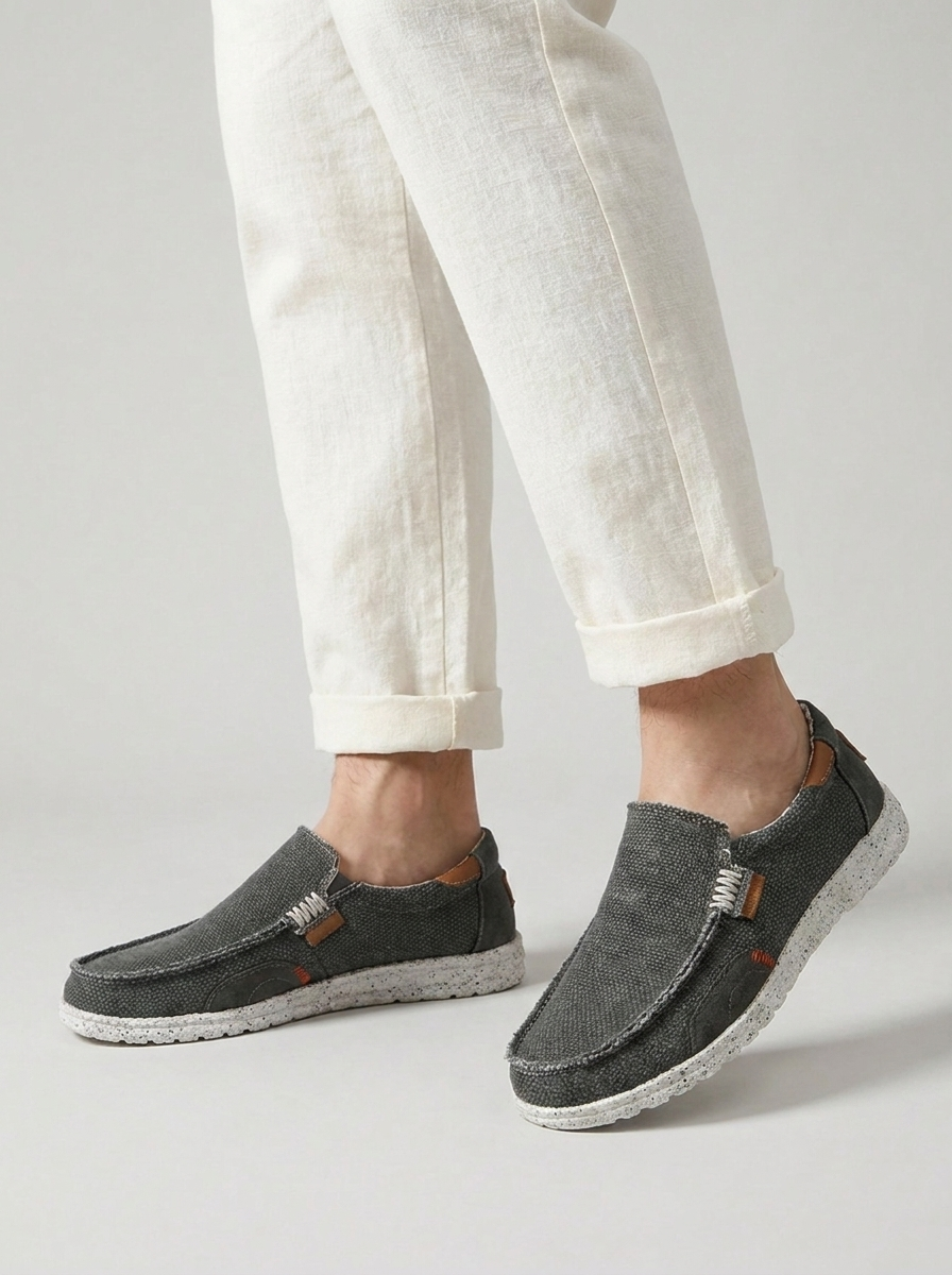 Canvas Loafers with Slip-On Design