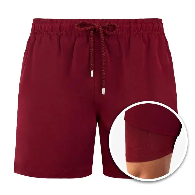 Men's light blue quick-dry swim shorts with inner liner