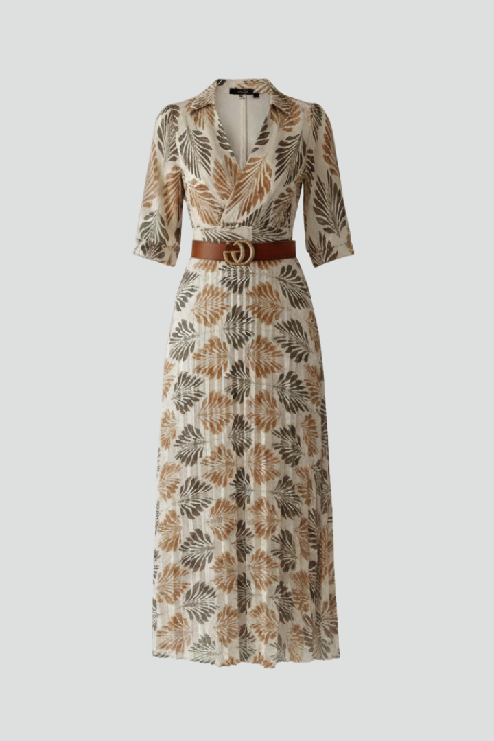 Women's floral printed summer maxi dress with elbow-length sleeves