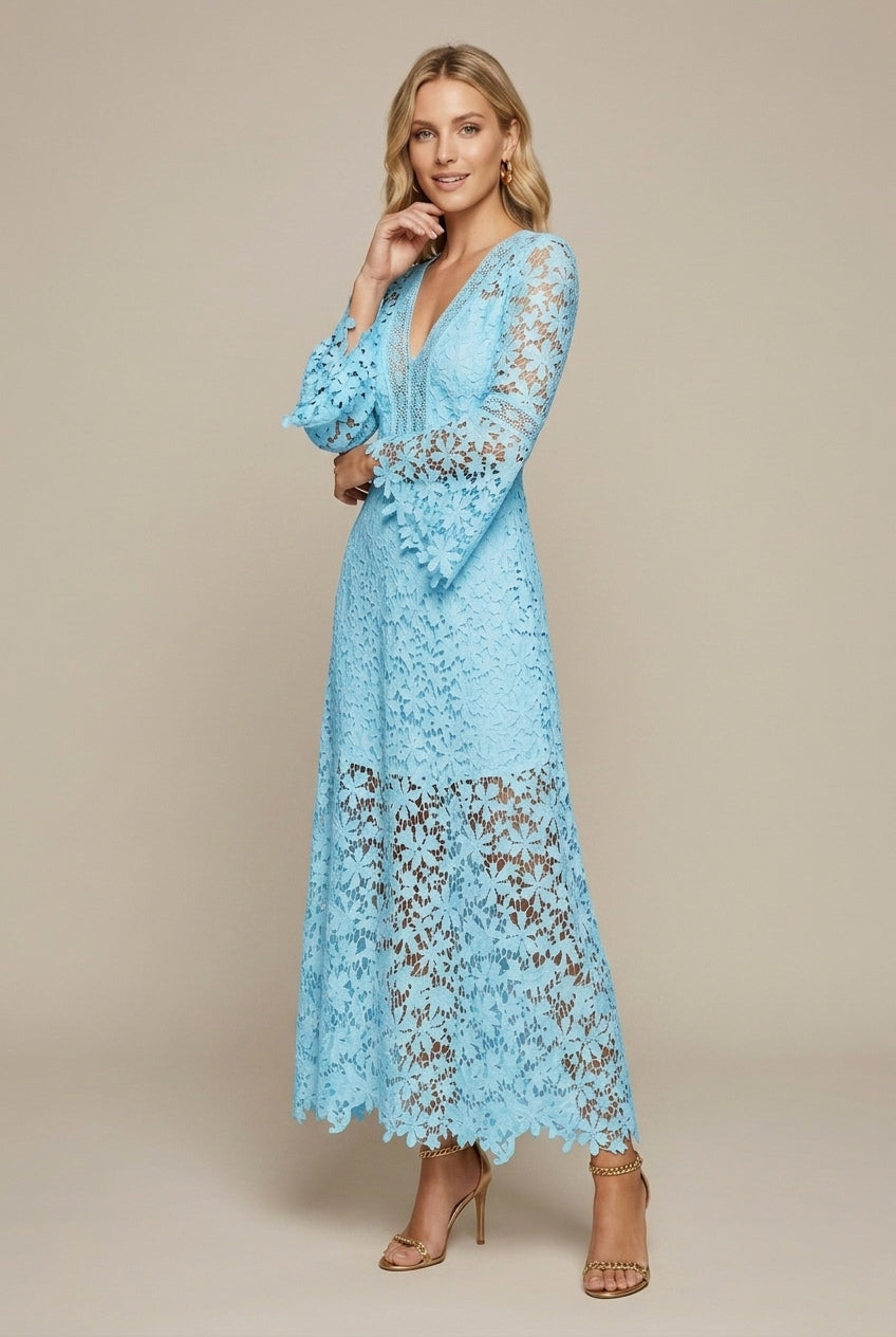 Womens Dress V-Neck Long Sleeve Wedding Guest 2
