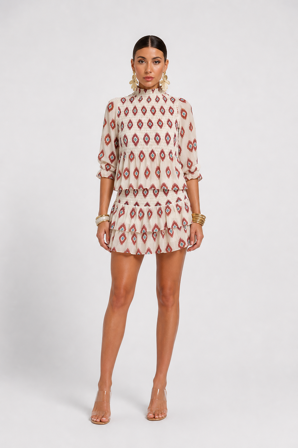 Wedding Guest Dress Vintage Floral Ruffle Midi 3