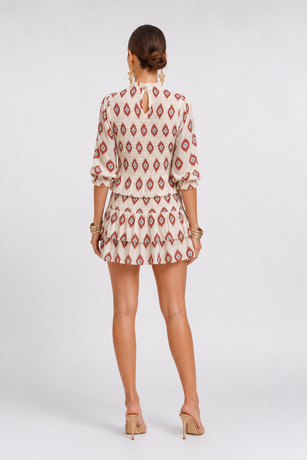 Wedding Guest Dress Vintage Floral Ruffle Midi 3