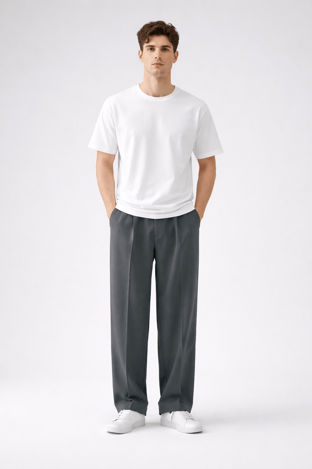 Vogain Men's Pants Men's Pants Wide Leg Casual Trousers Relaxed Fit Cotton Blend