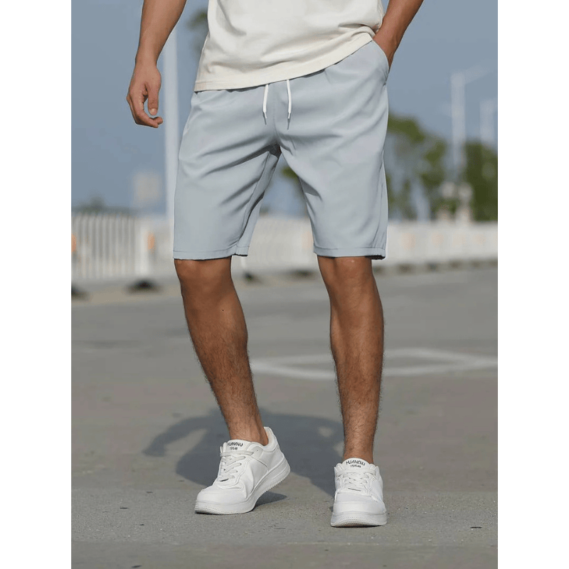 Vogain Men's Shorts Gray / S Men's Casual Shorts with Drawstring Waistband Low-Rise Fit Cotton for Summer