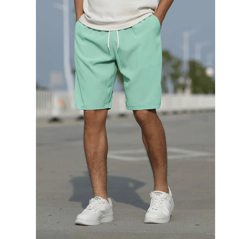 Vogain Men's Shorts Light Green / S Men's Casual Shorts with Drawstring Waistband Low-Rise Fit Cotton for Summer