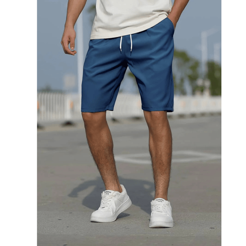 Vogain Men's Shorts Navy Blue / S Men's Casual Shorts with Drawstring Waistband Low-Rise Fit Cotton for Summer