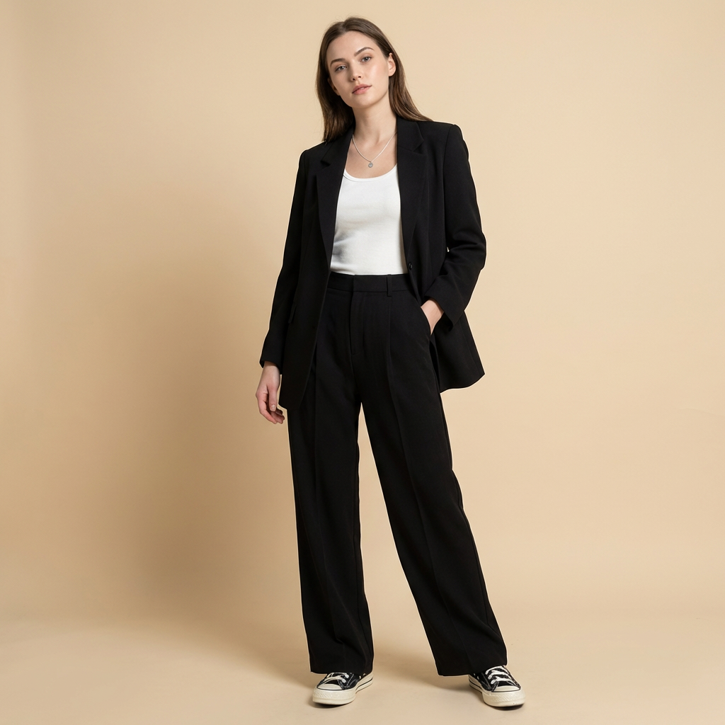 Women's pink blazer and trouser co-ord suit