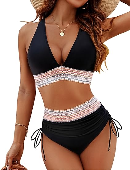 Bikini Set High Waisted Adjustable Straps 0