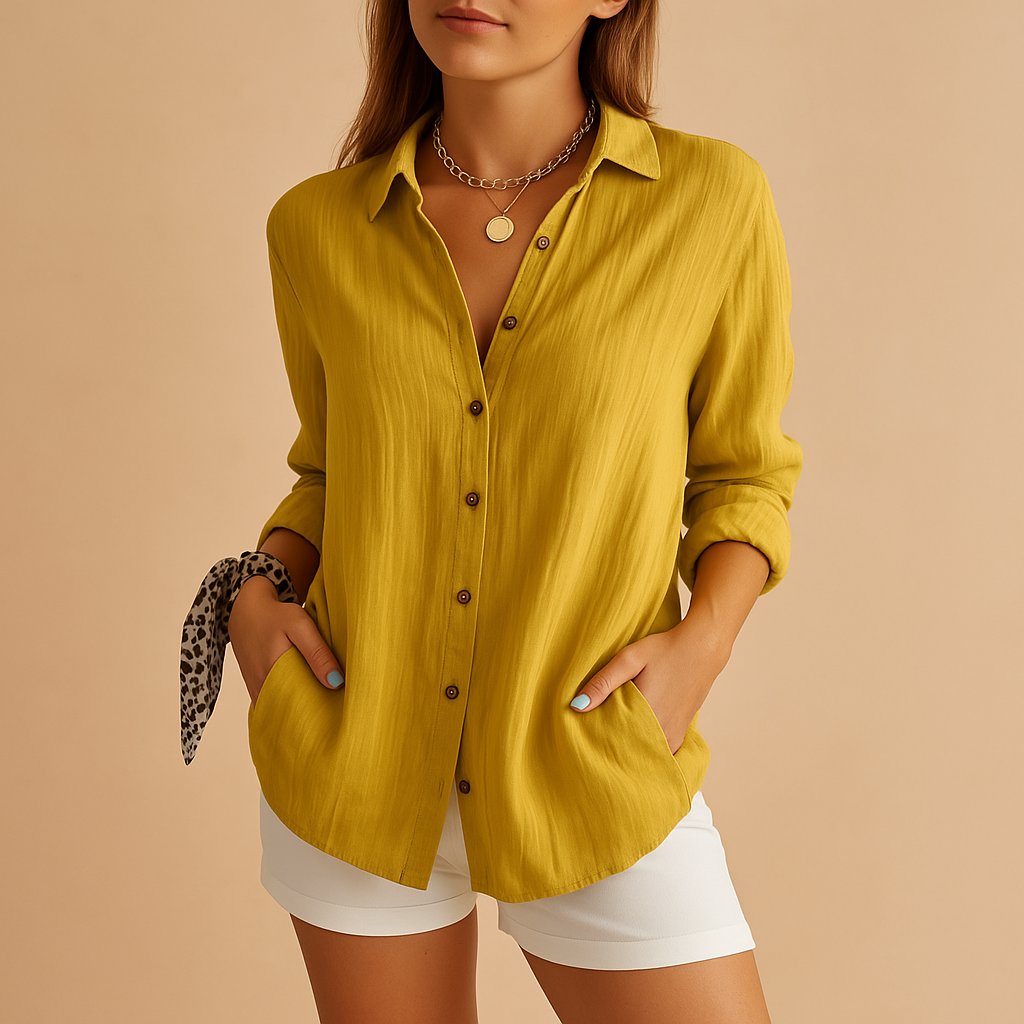 Blouse Long Sleeve Relaxed Fit Button Down 2