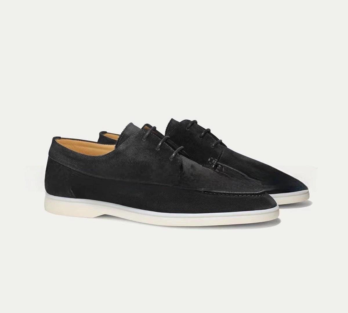 Men's slip-on loafers in navy, beige and gray