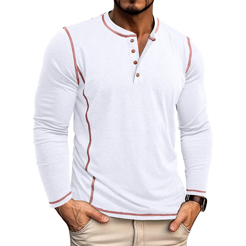 Men's khaki classic long-sleeve shirt