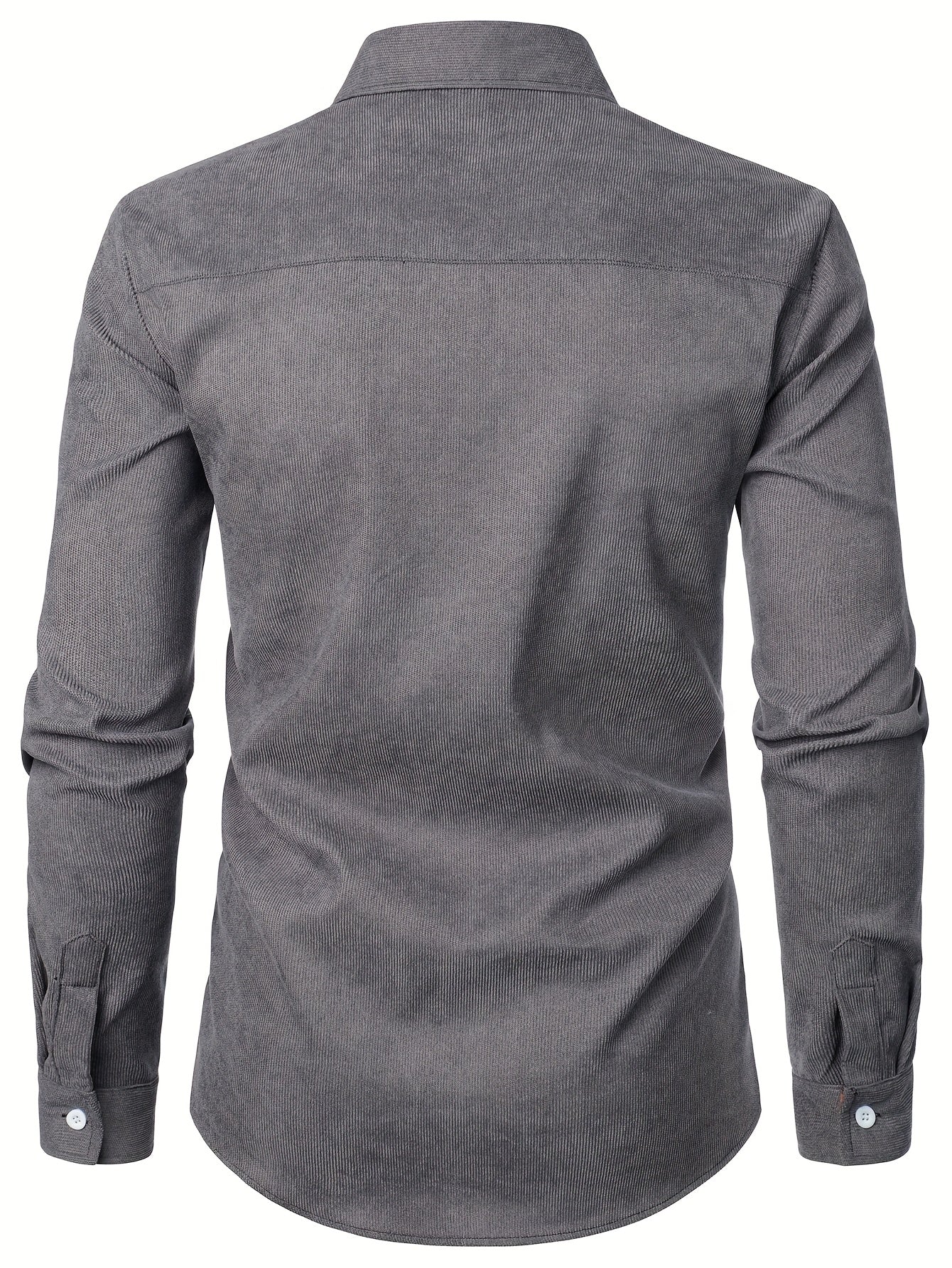 Men's green corduroy check long-sleeve overshirt