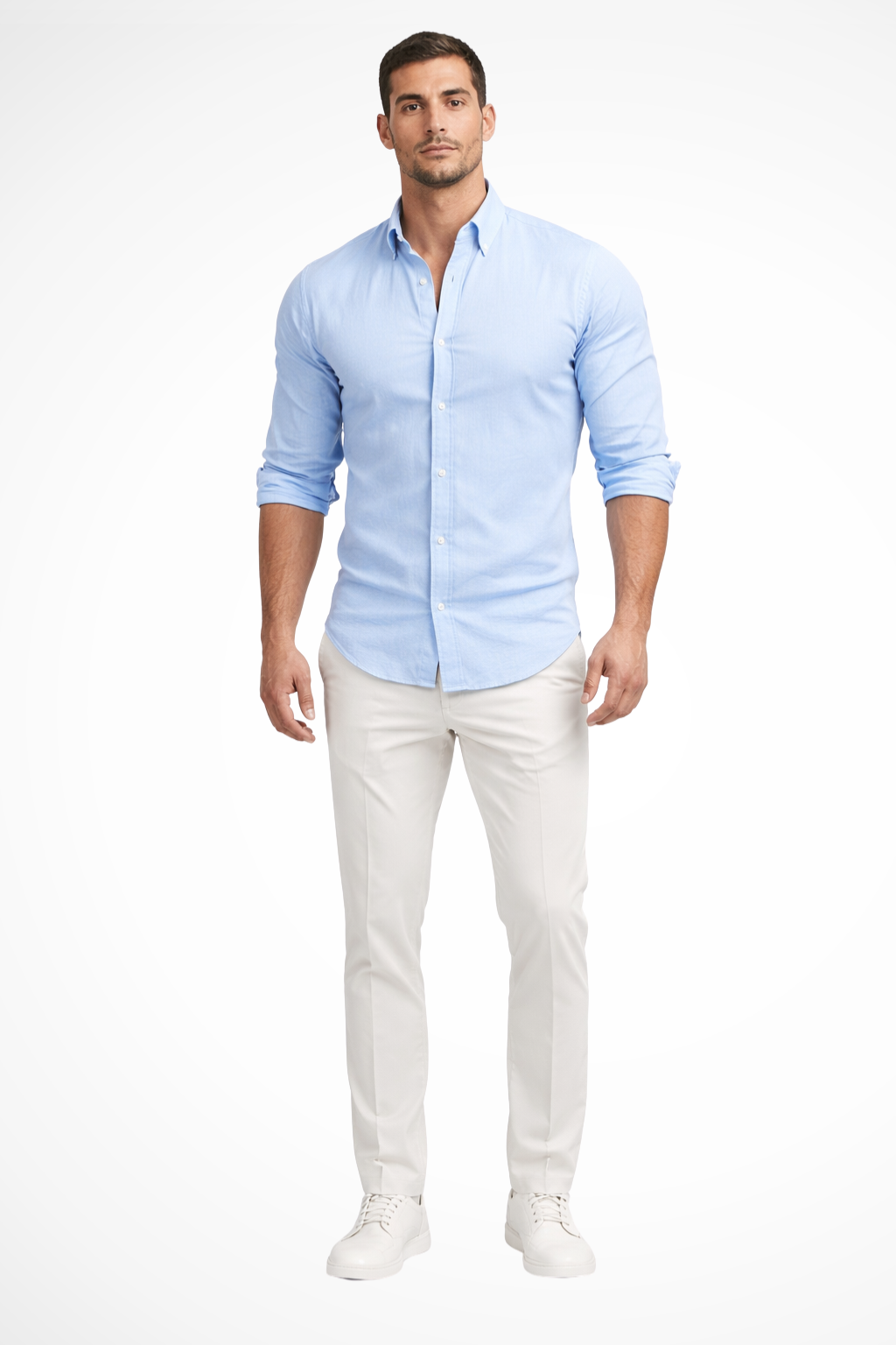 Men's loose fit long sleeve cotton summer shirt