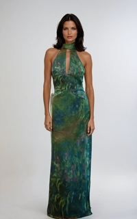 Floral Maxi Dress With Open Back