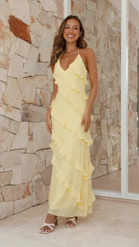Graceful Women's Maxi Dress With Ruffle Detail