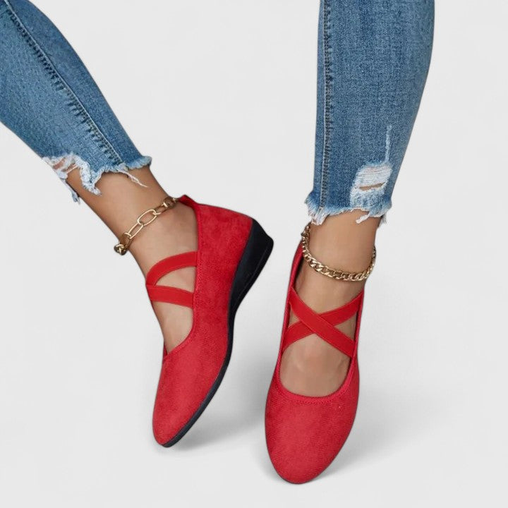 Chic Comfort Wedge Ballet Flats With Ankle Strap 3