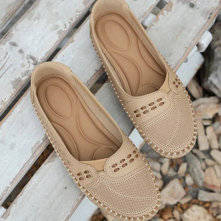 Chic Women's Flats with Perforated Design 6