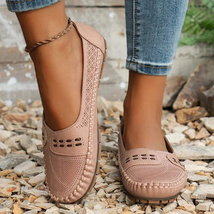 Chic Women's Flats with Perforated Design 9