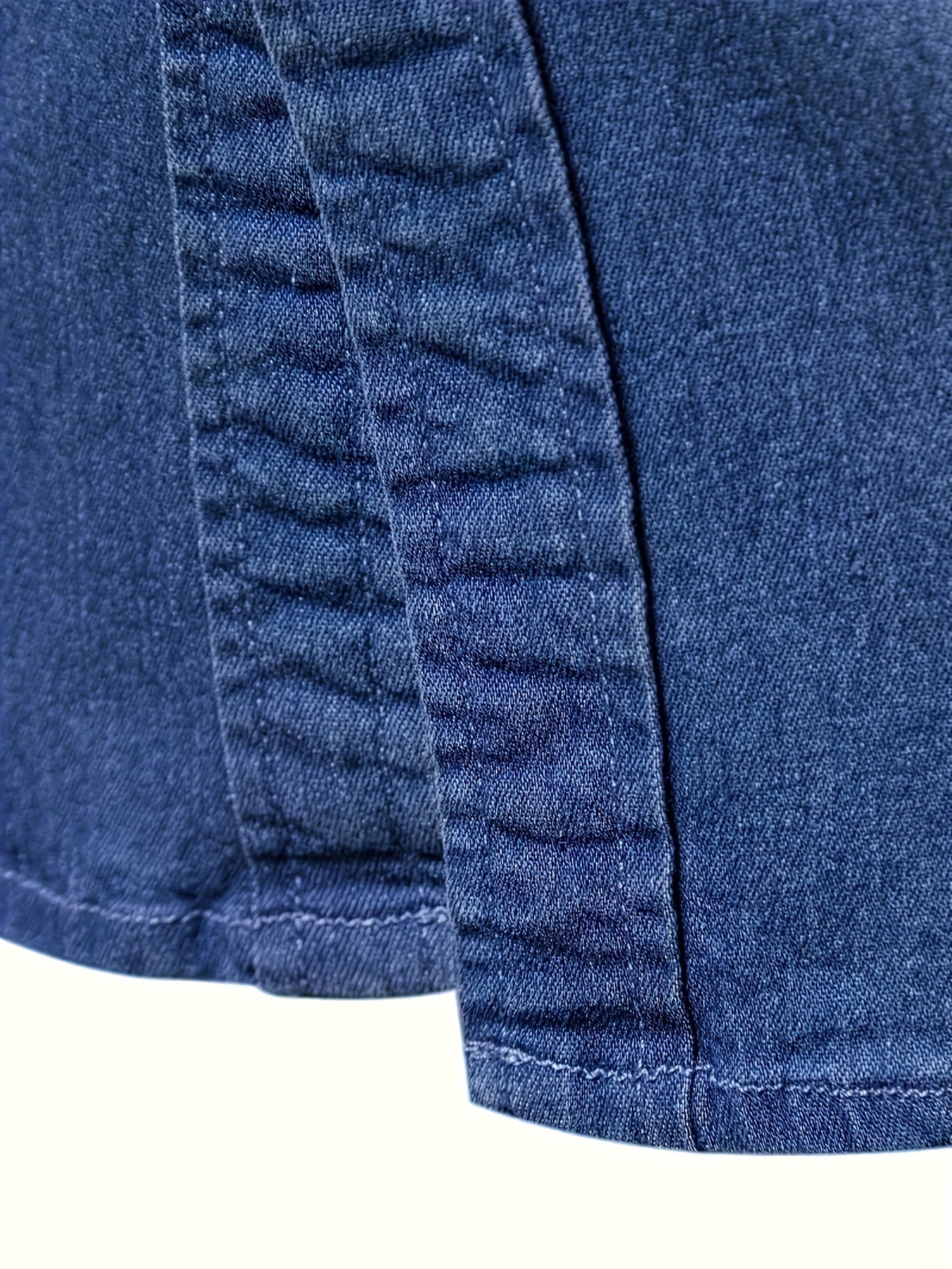 Men's blue long-sleeve denim western shirt