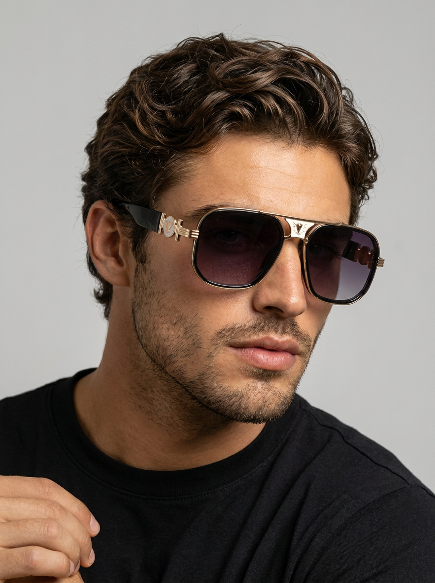 Retro Pilot Sunglasses with Gradient Lenses