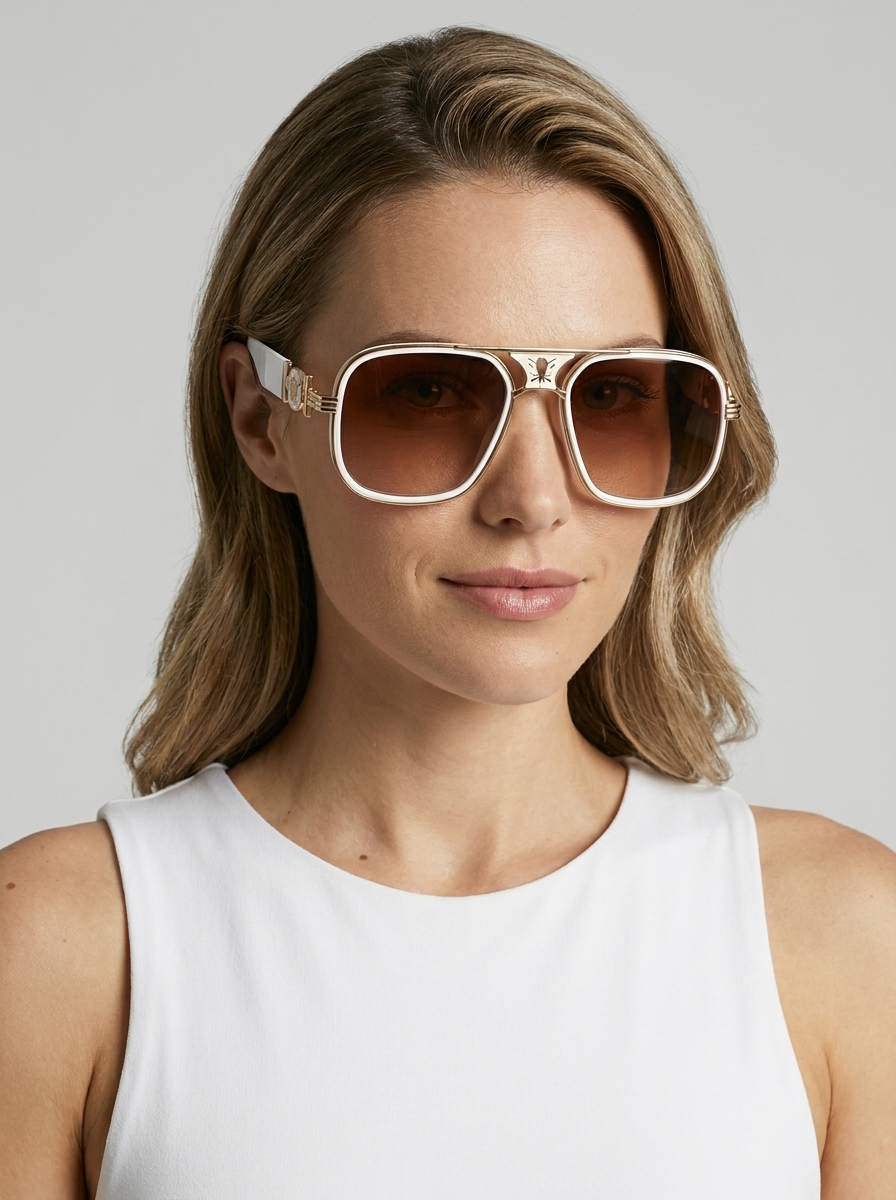 Retro Pilot Sunglasses with Gradient Lenses
