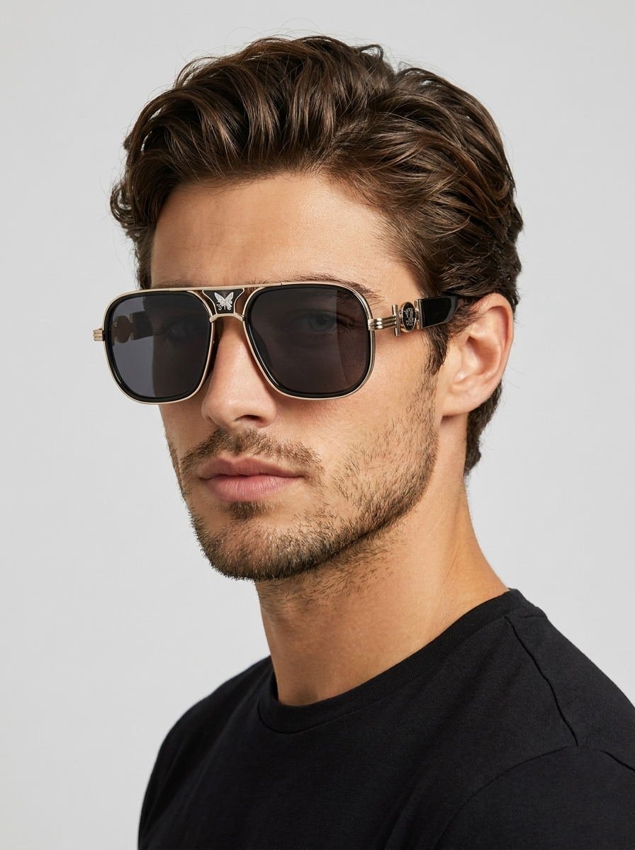 Retro Pilot Sunglasses with Gradient Lenses