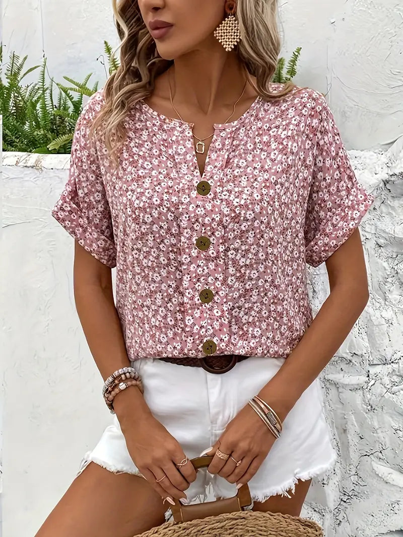 Effortless Floral Blouse For Women - Relaxed Fit 4