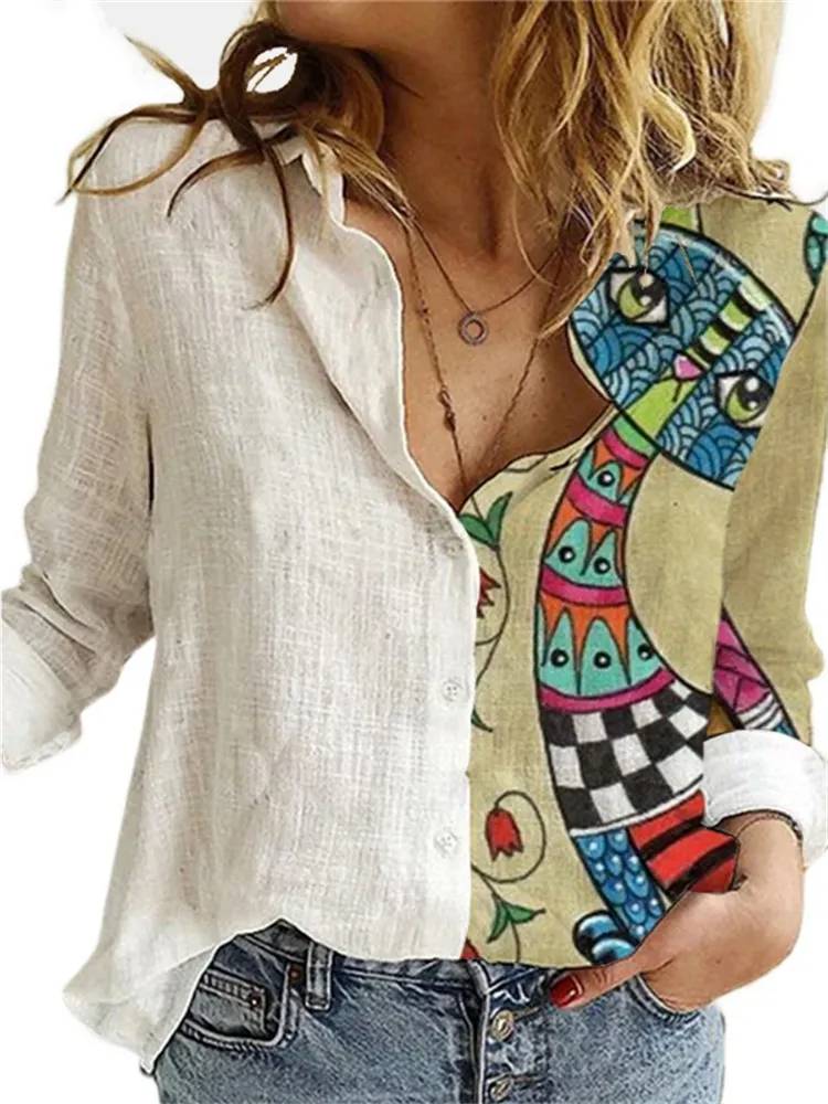Effortless Floral Womens Blouse With Long Sleeves 5