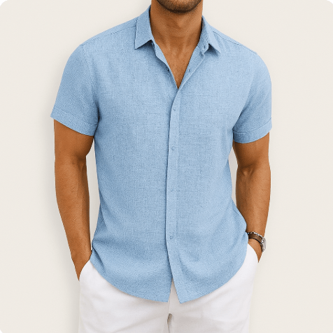 Effortless Men's Shirt With Short Sleeves 6