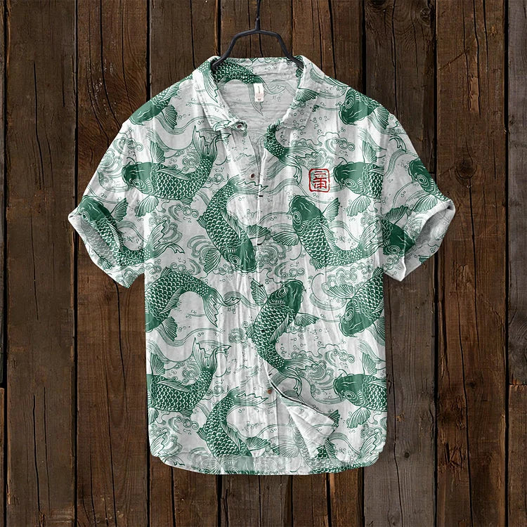 Effortless Mens Shirt With Unique Fish Design 3