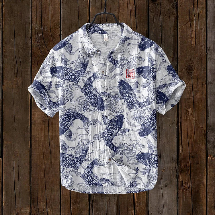 Effortless Mens Shirt With Unique Fish Design 5
