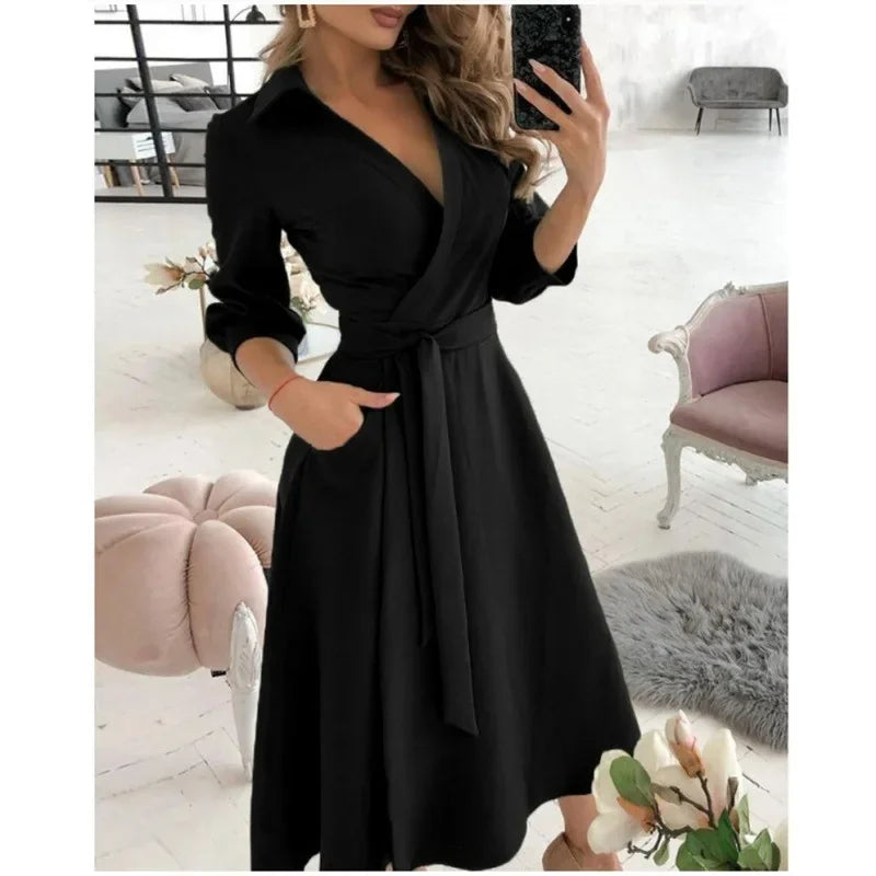 Effortless Women's Dress With Flattering Wrap Design 10