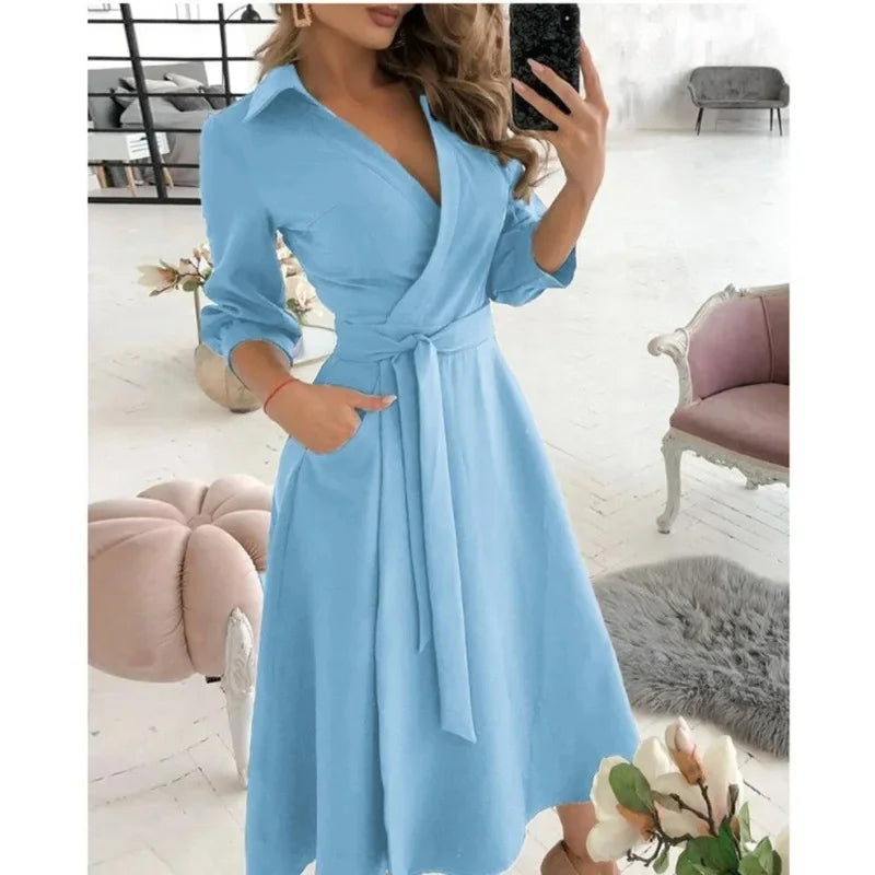 Effortless Women's Dress With Flattering Wrap Design 5
