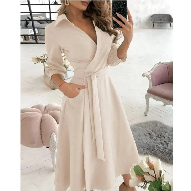 Effortless Women's Dress With Flattering Wrap Design 9
