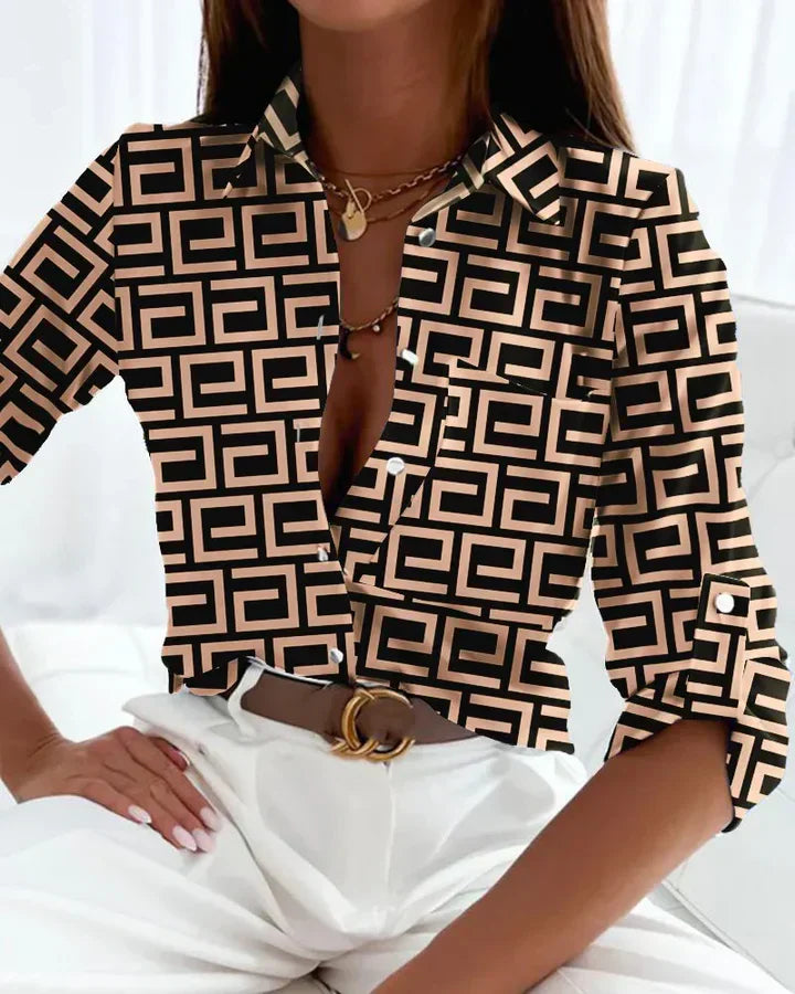 Effortless Women's Shirt Striped Relaxed Fit Blouse 2