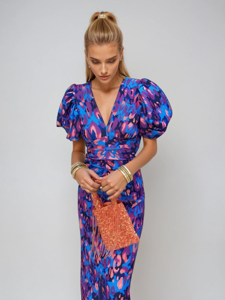 Effortless Womens Dress With Puff Sleeves 1