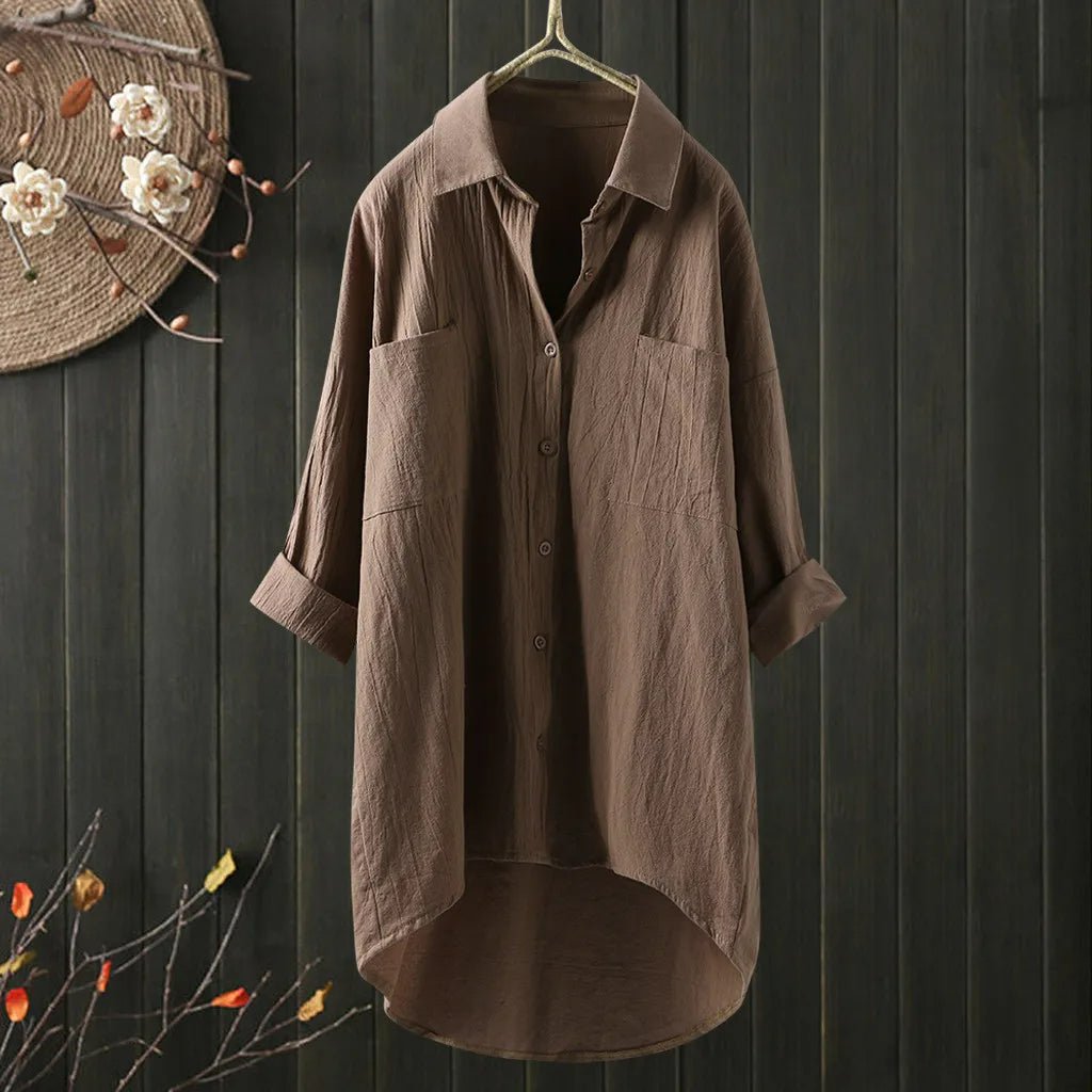 Elegant Long Sleeve Womens Blouse With Pocket 6