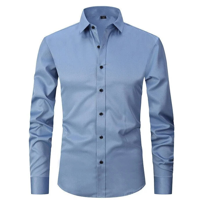 Elegant Mens Business Shirt Slim Fit Long Sleeve 2