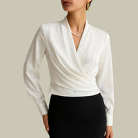 Refined Blouse V Neck Wrap