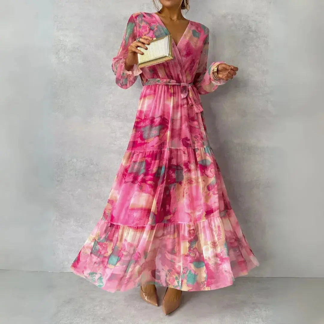 Ella | Maxi Dress V Neck Floral Tiered Design 0