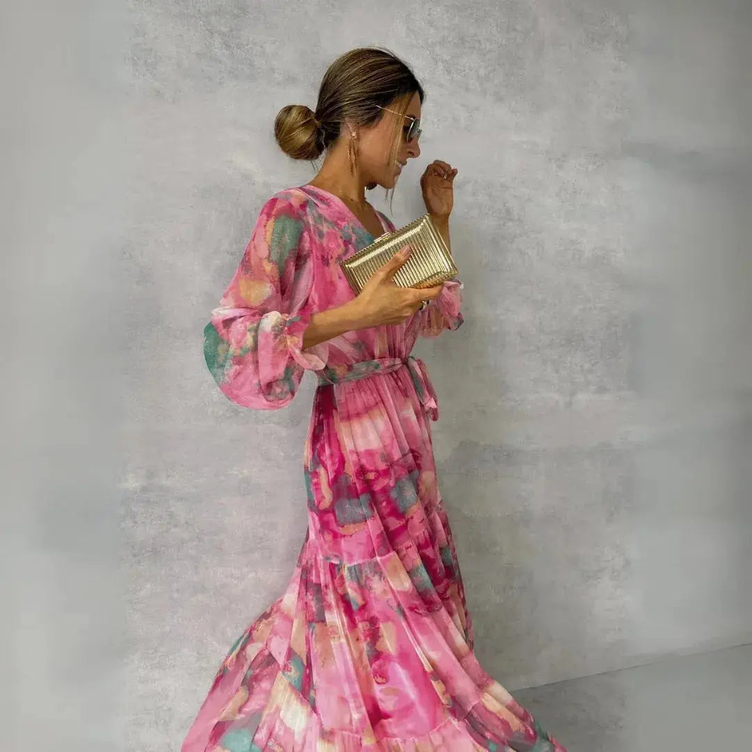 Ella | Maxi Dress V Neck Floral Tiered Design 1